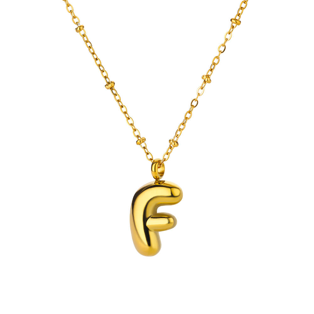 Chunky Initial Letter Stainless Steel Necklaces For Women Gold Color A-Z Letter Necklace Wedding  Fashion Party Jewelry Gift Bff