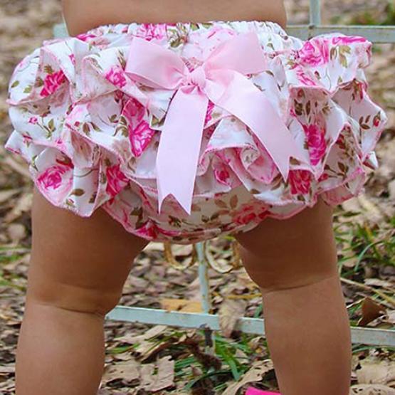 Per Baby Diaper Cover Shorts with Lovely Printing for 0-3 Years Old Girls Floral, S Per Baby Diaper Cover Shorts with Lovely Printing for 0-3 Years Old Girls Floral, S