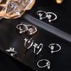 1PC Letter Theme Delivering Love Accessories Ideal Gift Jewelry Shiny Free Combination Custom Rings Open Ring Cute Silver