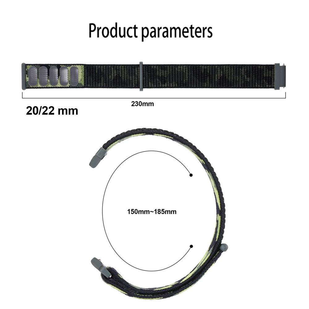20mm 22mm Nylon Loop Strap For Huawei Watch 4/3/GT5-4-3-2 Pro 46mm Camouflage Bracelet Belt Amazfit Active 2/Balance/GTR Correa