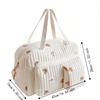 Kleiner Bär Gestickt Baby Wickeltasche Leicht Großes Fassungsvermögen Mama Tasche Praktisch mit Schultergurt Handtasche