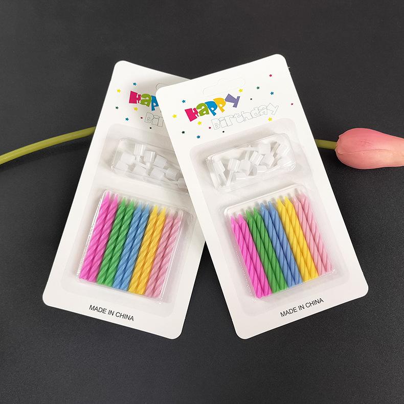 New Product Colorful Thread Birthday Candles, Creative Children's Party Color Mix 10 Pack Thread Birthday Candles