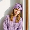 Warm Embroidered Cat Knitted Hat Cute Knit Cap Retro Winter Caps  Winter