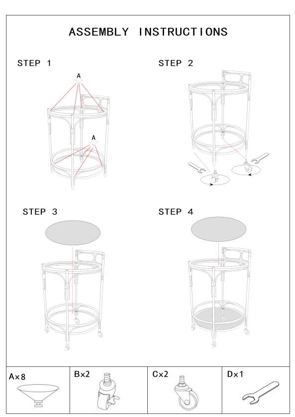 Trolley Panama Round Cm Ø 51X74