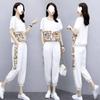 Fashionable Sports Suit for Women, Plus Size, Summer Style, Loose, Slim, Casual, Short-sleeved Two-piece Set
