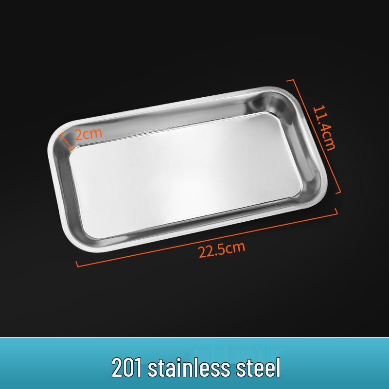Dental Use 304 Stainless Steel Flat Bottom Instrument Tray