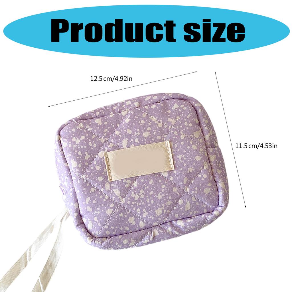 Makeup Bag for Purse Preppy Zipper Cosmetic Pouch Purse Travel Coin Pouch Sanitary Napkin Storage Bag Makeup Organizer