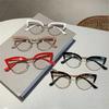 New Vintage Cat Eye Glasses Frame New Stylish Semi Metal Rim Women Eyewear Trendy Brand Design Non-Prescription Eyeglasses