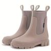 [Slip-Resistant Chelsea Boots] Slip-Resistant Chelsea Rain Boots | Women's Round Toe, PVC Upper & Sole, Comfortable Fabric, Versatile Outdoor Footwear