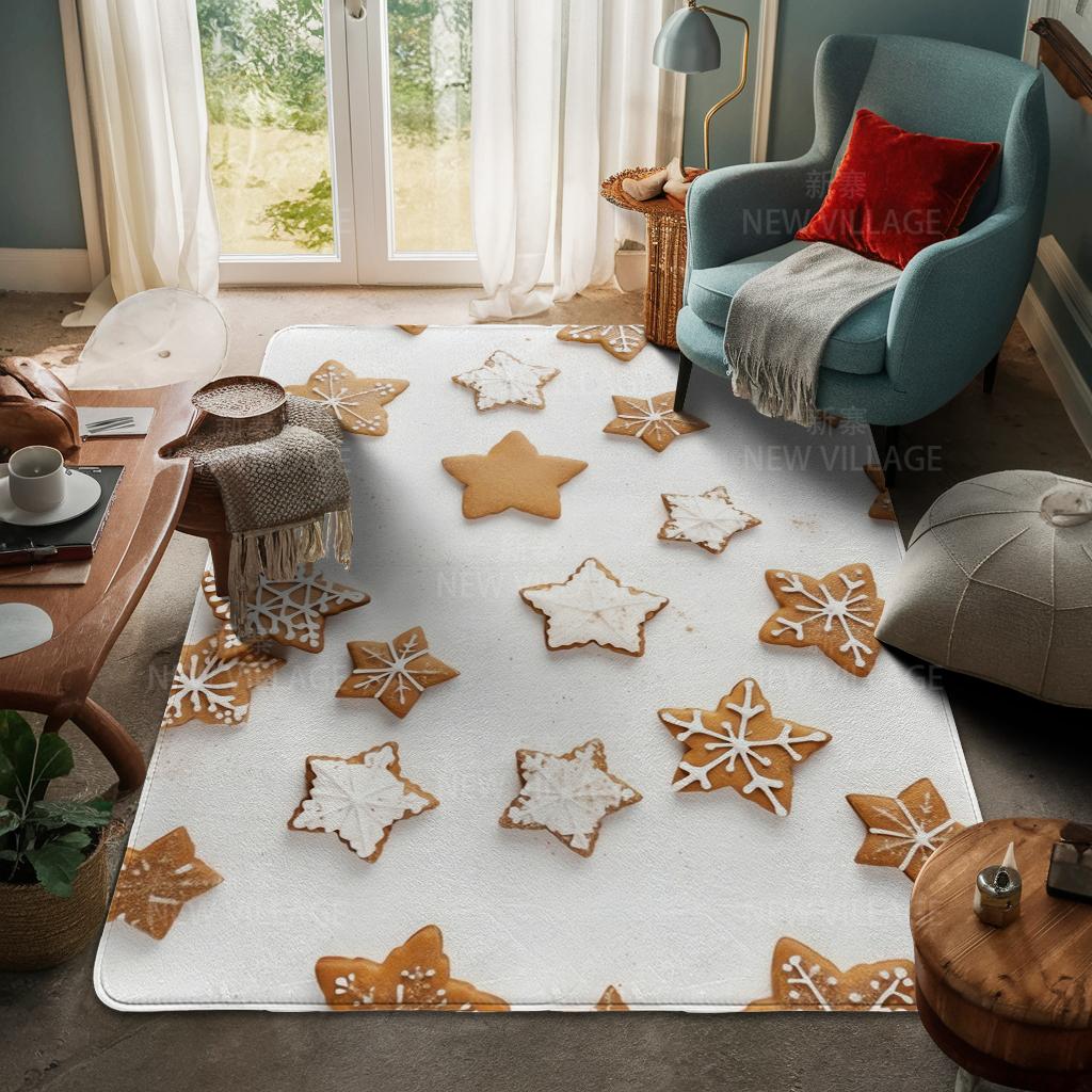 House Entrance Carpet Home Door Mat Living Room Bath Foot Bathroom Non-slip Water Absorption Rugs Bath Merry Christmas Winter
