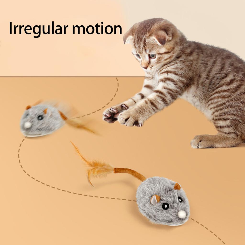 Cats Mouse Toy Mouse Teaser Automatic Moving Toy Interactive Toy Play Squeaky Indoor Felines Toy Plaything Gift