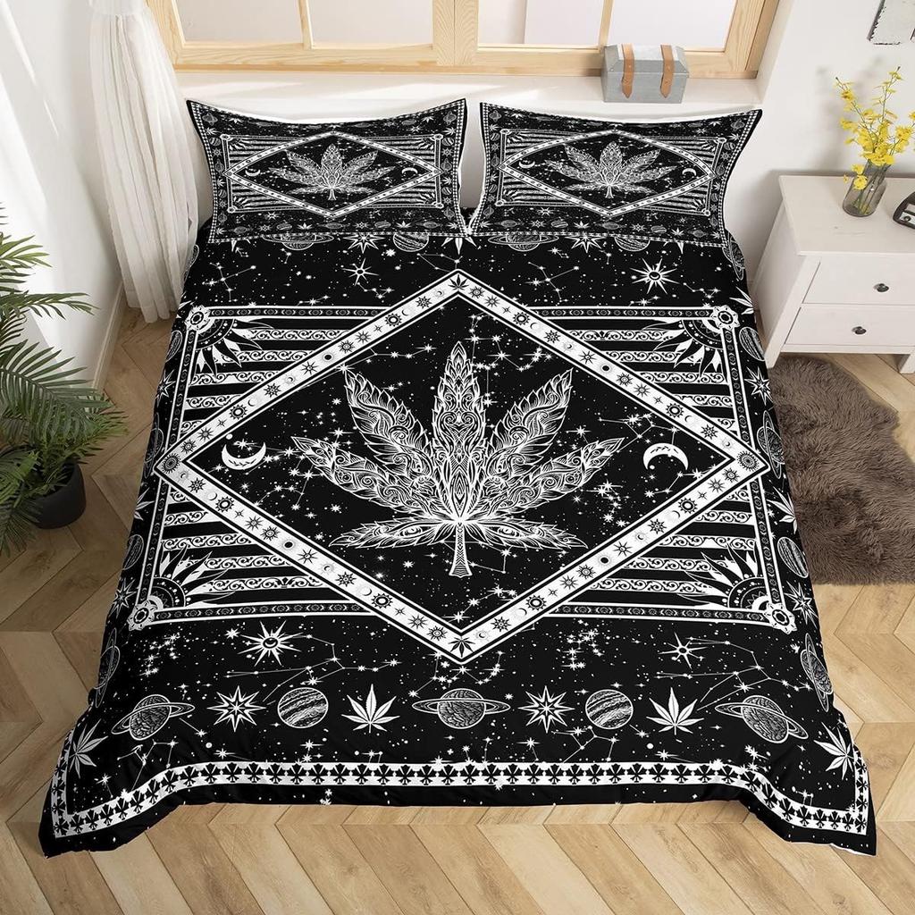 Sun and Moon Psychedelic Duvet Cover Set King Size Geometric Creative Colorful Bedding Children Teenagers Adult Room Decoration