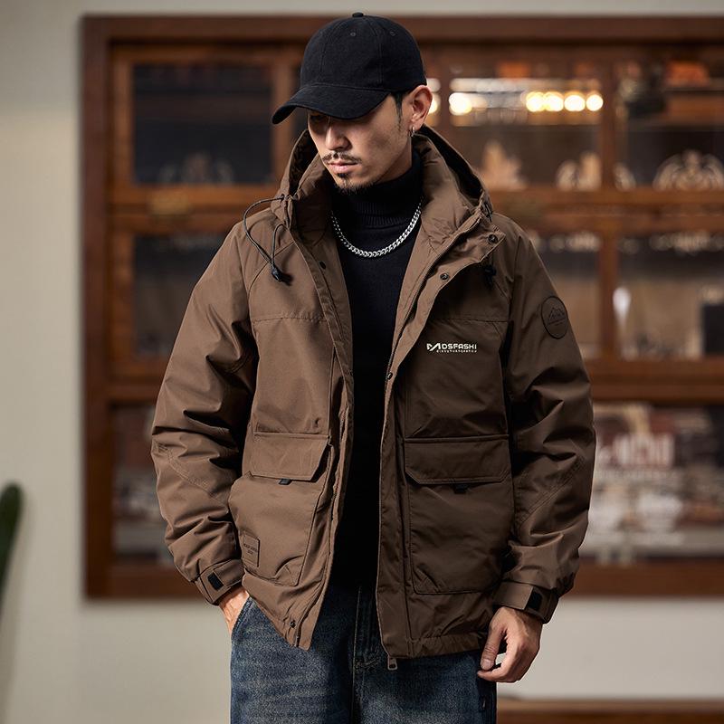 2025 Herren American Retro Hoher Loft Winter Daunenjacke - Trendig, Warm, Winddicht Arbeitskleidung
