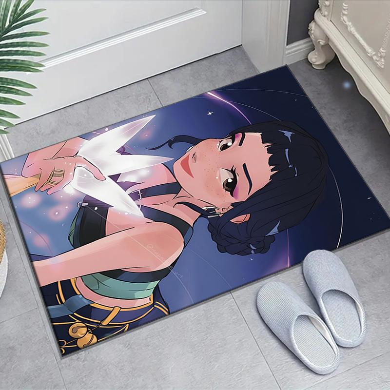 1pc KPop Demon Hunters ZOEY1 Design Area Rug - Non-Slip, Soft & Cozy Floor Mat for Living Room, Bedroom, Office - Indoor/Outdoor Decorative Carpet