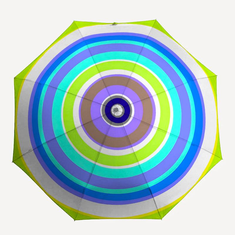 

1pc Concentric Circles Automatic Folding Umbrella, Portable & Foldable Design with 8 Ribs, Casual Outdoor Accessory yy250729105