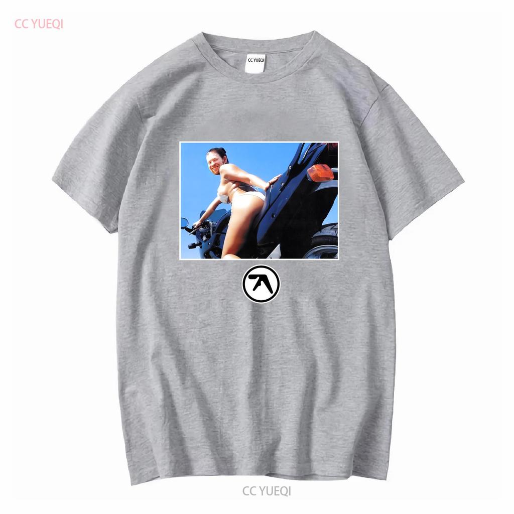 Aphex Twin windowlicker das Mädchen Motorrad T-Shirt tee schwarz vintage gewaschen leicht lässig Unisex vielseitig bequem
