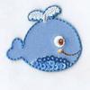 Ecusson - MEDIAC - Baleine - Bleu - Tissu - Facile à appliquer