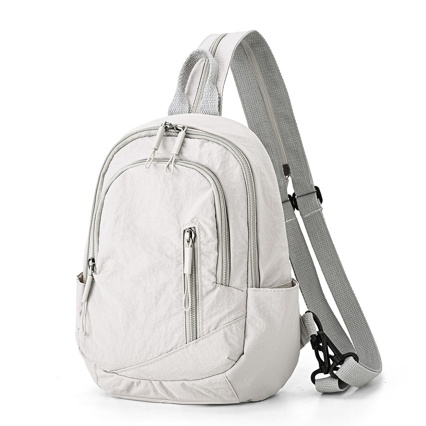 

Solid Color Multifunctional Backpack Student Lightweight Chest Outdoor Travel Backpack серый