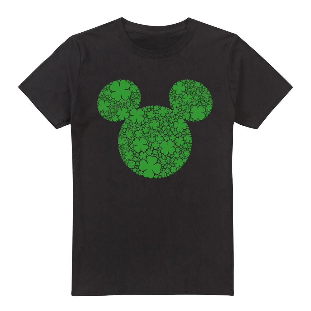 Mickey Mouse St Patrick s Day Shamrock Ears T-Shirt  Black XXL