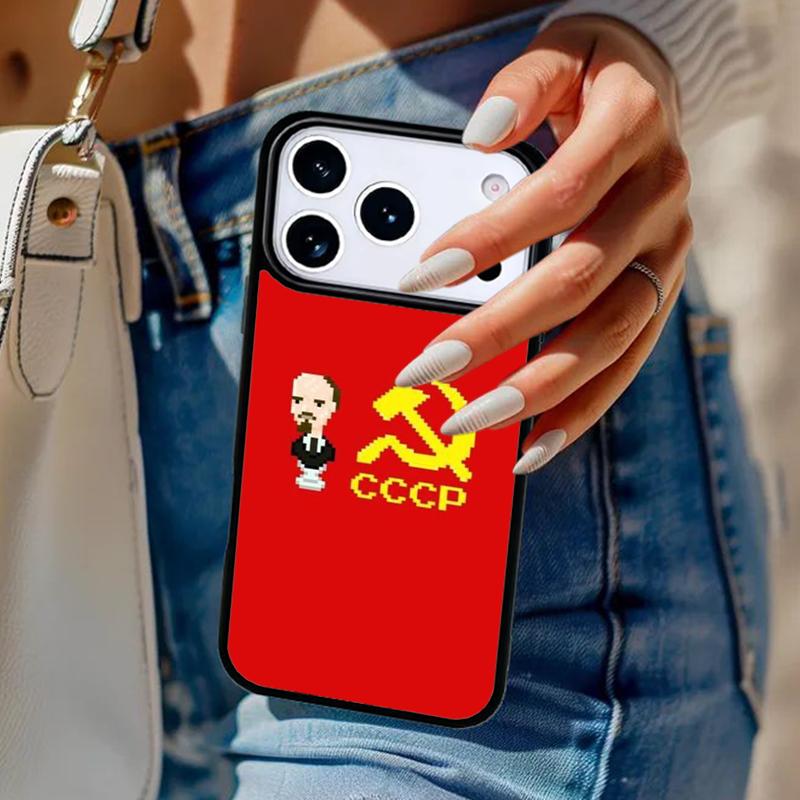 Lenin Soviet Union Flag Phone Case For iPhone 17 Air 14 15 13 12 Max Cover For Apple 16e 11 Pro Max Plus Coque