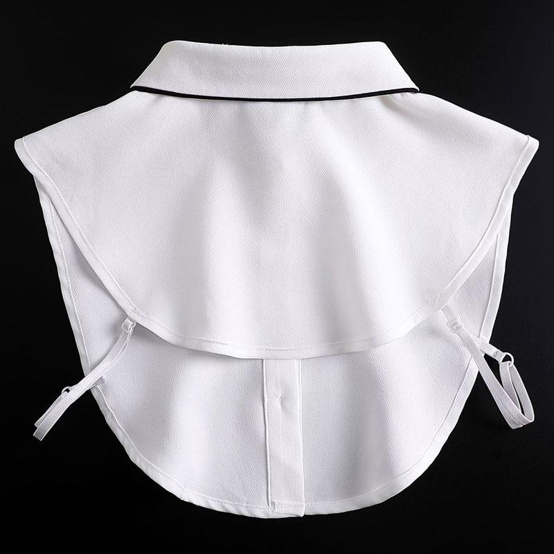 Perfect Match Women'S Fake Collar Chiffon Detachable Dickey Collar Half Shirts Blouse Black Edge Faux False Collar For Women
