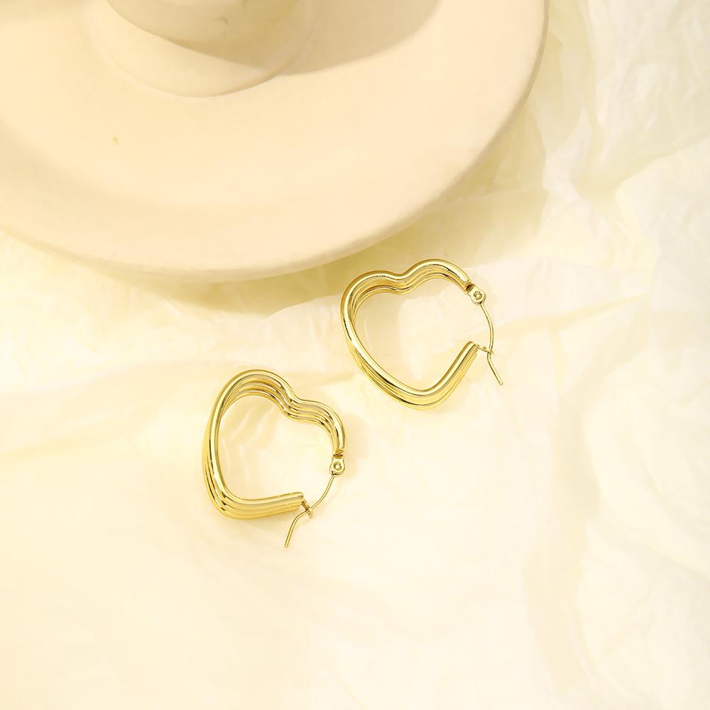 Fashion Personality Stainless Steel Stud Earrings High Light Luxury Square Geometric Earrings Femininity Niche Earrings