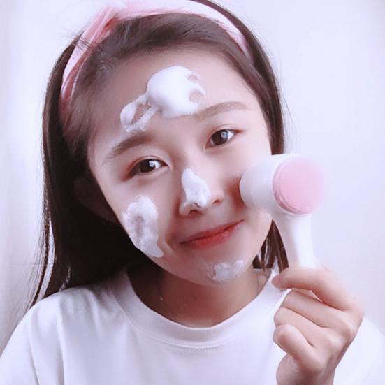 

3D двухсторонняя силиконовая мягкая очищающая массажная щетка для лица, инструмент для мытья лица