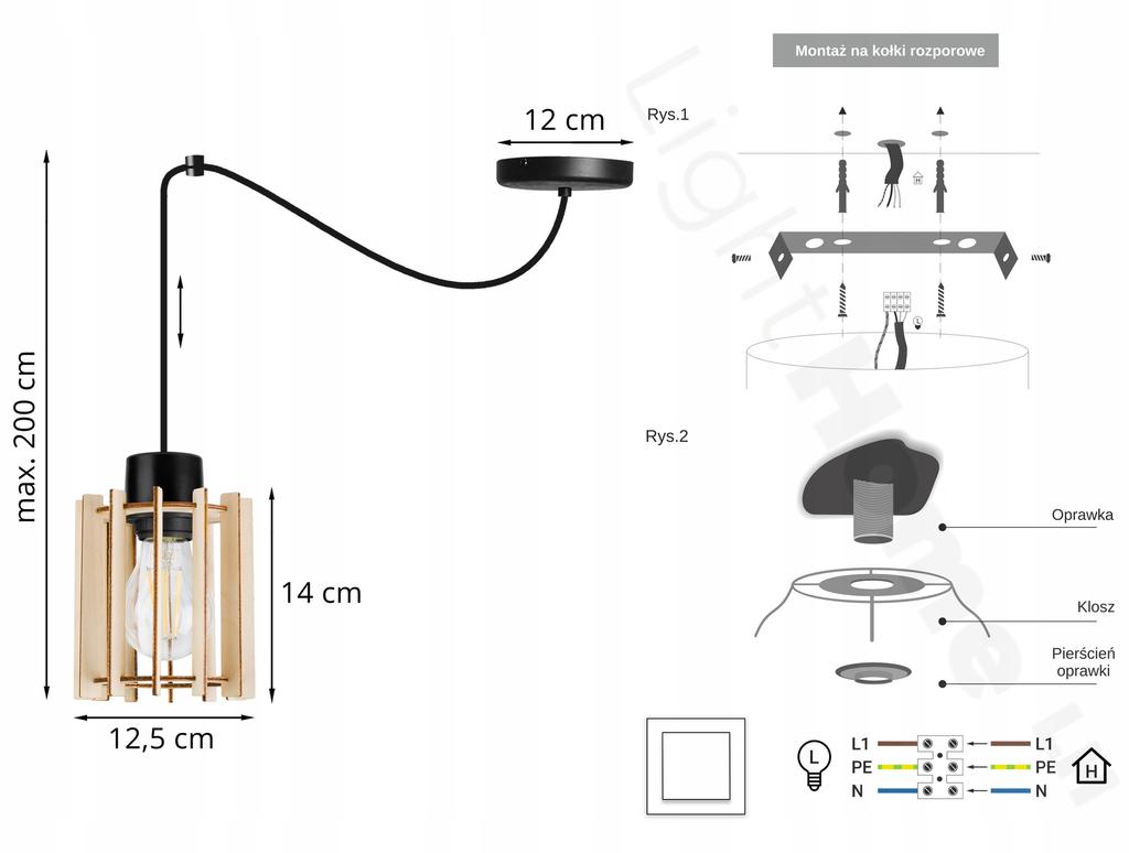 MODERN WOODEN LED CEILING HANGING LAMP