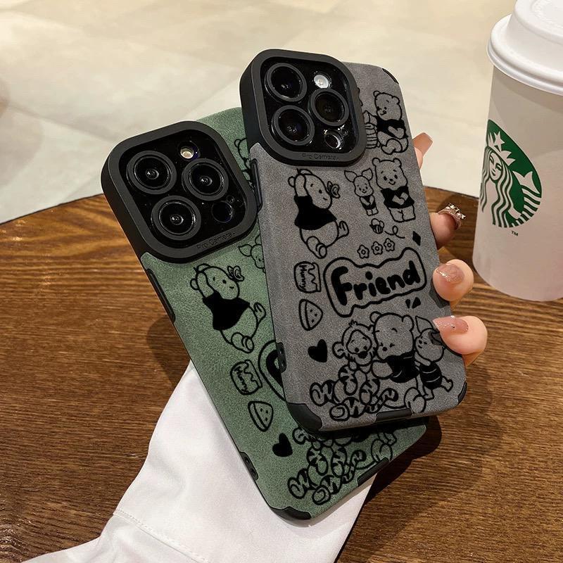 Winnie Bear Is Suitable for IPhone16ProMax IPhone Case Full Inclusive Anti Fur Soft Shell Anti Fall Anti Fing Fingerprint