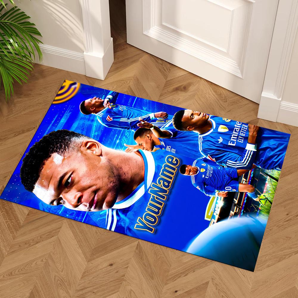 Mbappe Personalized Name Carpet Design for Study Room Foyer Entryway Kitchen Anti-slip Rug Decorate Offices
