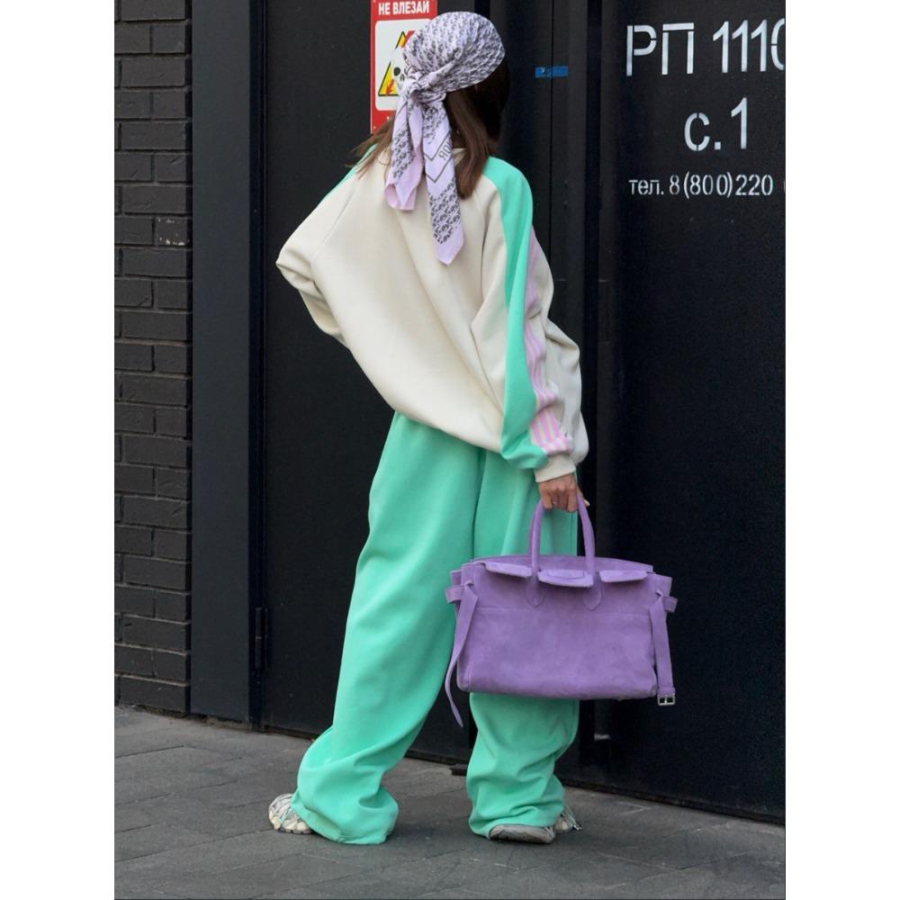 2025 Autumn New Suit Women's High-end Autumn and Winter Sweater Contrasting Color Splicing Trousers Two-piece Set