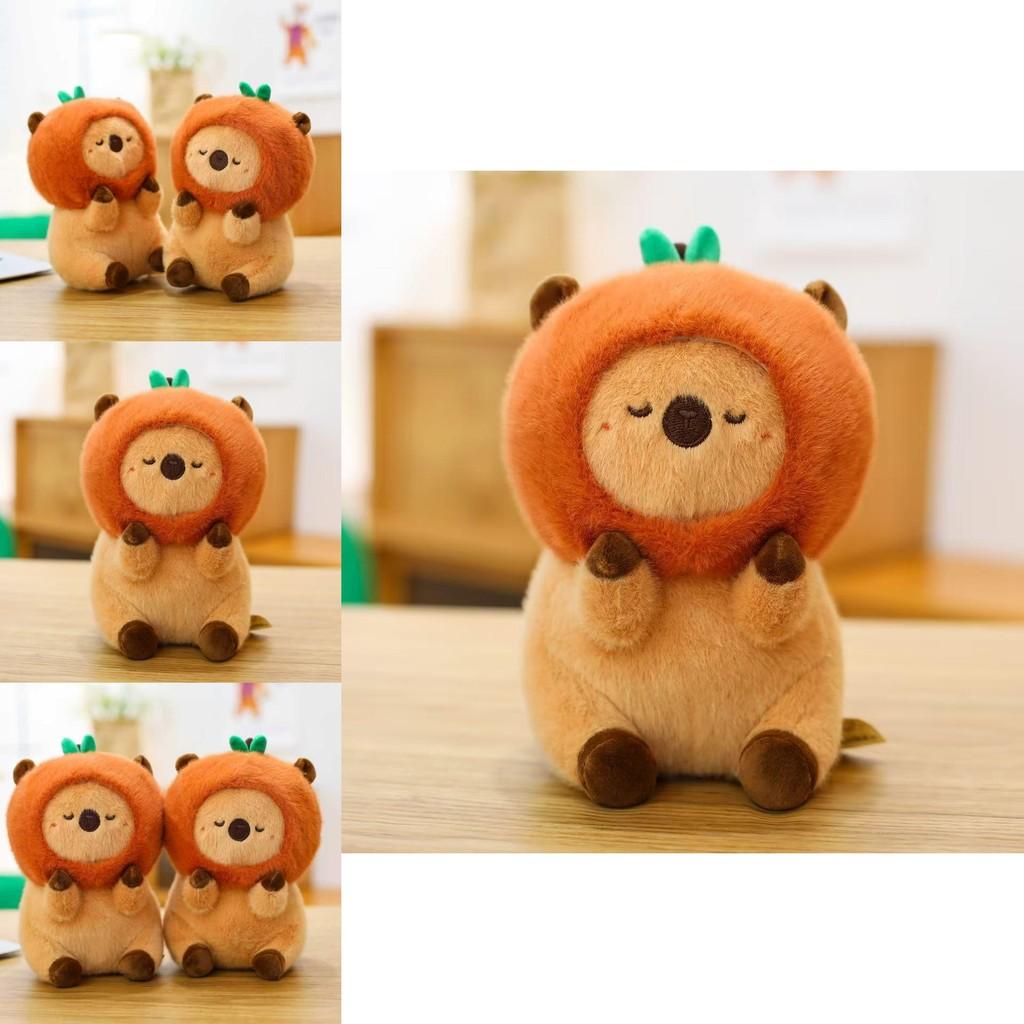 Persimmon Capybara Plush Toy Soft Stuffed Animal Gift For Kids And Collectors