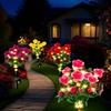 Solar Garden Lights Outdoor Decorative Solar Garden Lights with 7 Azalea  Flowers, LED Waterproof Solar Powered Garden Light