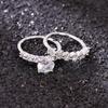 Huitan AA Round Cubic Zirconia 2Pcs Set Rings for Women Luxury Silver Color Wedding Accessories Modern Able Jewelry