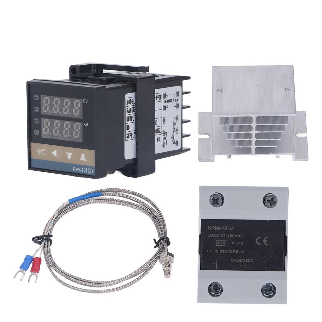 Cyfrowy termostat PID Szybki Dokładny Regulator Temperatury Grzałki z SSR Termopara K Biały