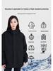 Unisex Color Block Windproof Jacket - 80 Velvet Down Inner Layer, Three-in-One Design for Outdoor Use