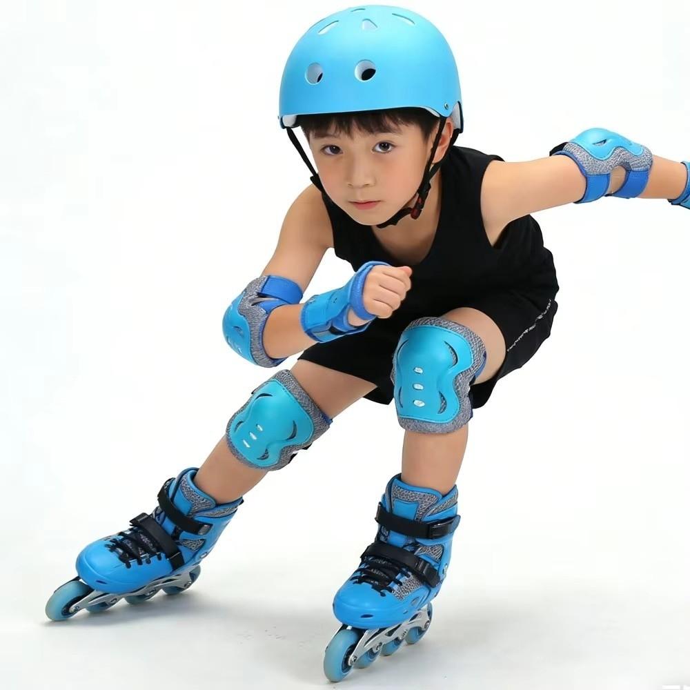 7Pcs/Set Adjustable Kids Knee Pads and Elbow Pads Thickened Safety Gear  Skateboard Sports