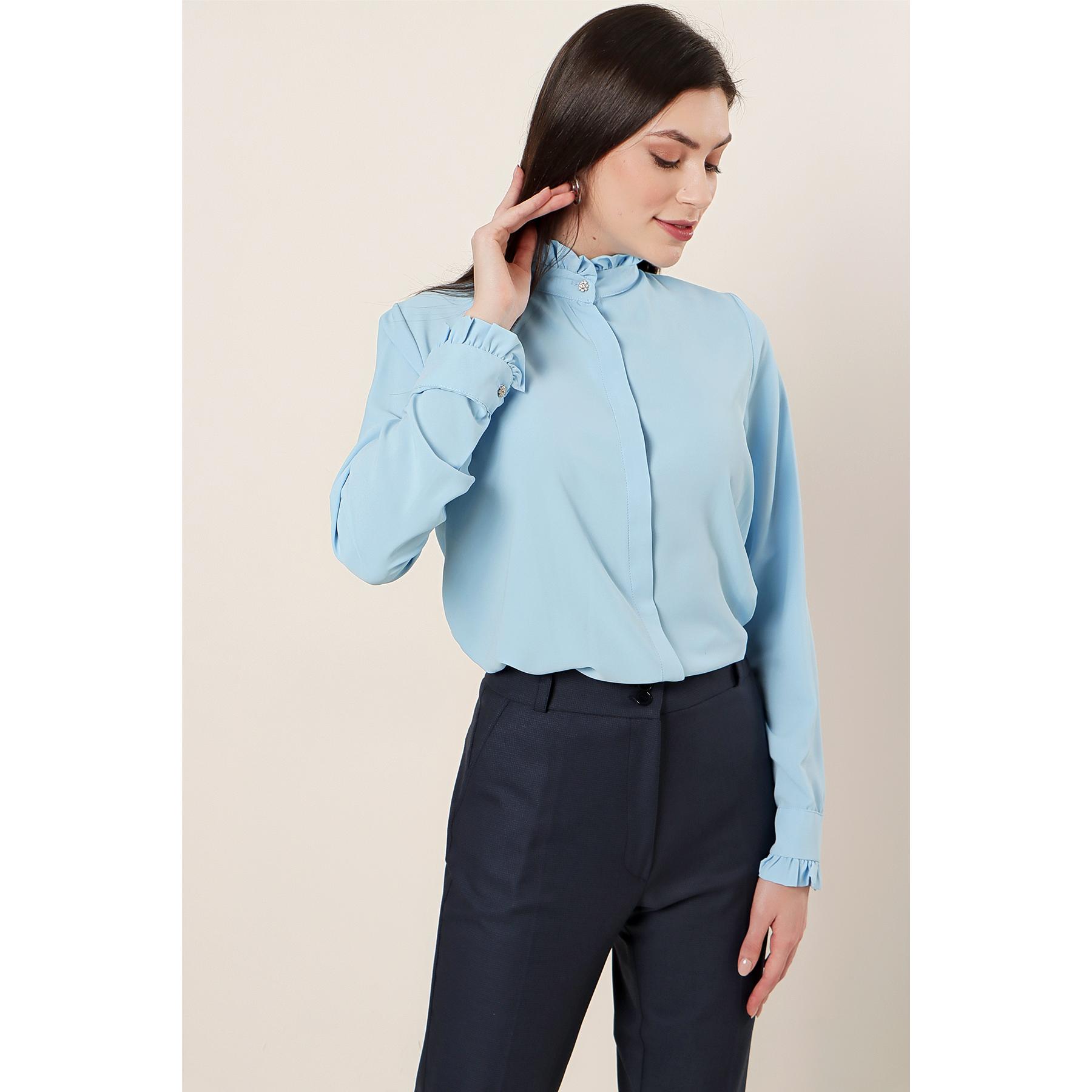 

Воротник с рюшами и концы рукавов Импортная рубашка из микрокрепа