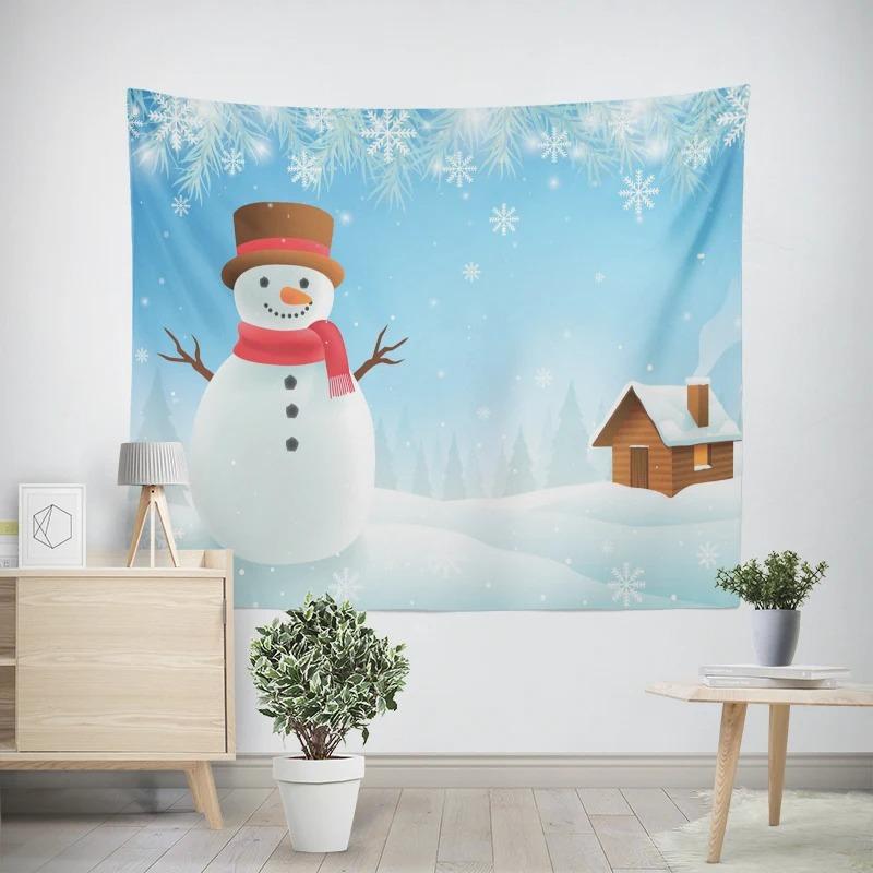 Neujahr Weihnachtsthema Schneemannmuster Wohnzimmer Schlafzimmer Dekotapisserie