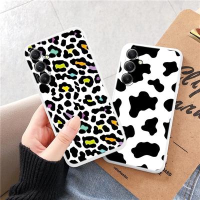 Leopard Patterned Soft Silicone Case For Samsung A55 M35 S24 Xiaomi Redmi Note 13 Pro iPhone Huawei Honor Realme Camera Protective Shockproof Cover