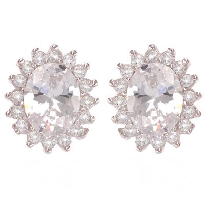 [Q2936] - Silver Earrings 'Sissi' Silver White (rhodium-plated) - 13x11 Mm