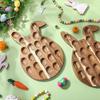 Easter Deviled Egg Platter Bunny Shape Wooden Serving Tray 21 Holes Deviled Eggs Holder Serving Platter for Easter Party Spring Holiday