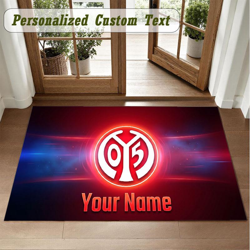 Crystal Velvet Square Rug Custom NameMainz 05 Pattern Non Slip Home Floor Decor Rug