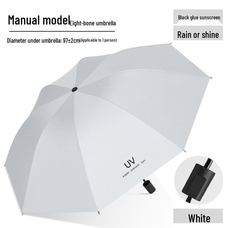 UV Black Glue Automatic Three-Fold Sun/Rain Dual-Use Umbrella with Logo Printing - Sun Protection & Rain Shield