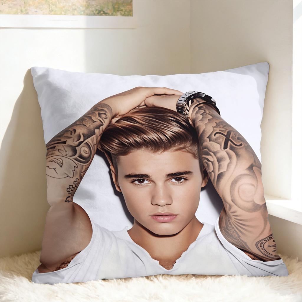 J-Justins B-Bieber Pillow Case Soft Pillow Cover Kawaii Cushion Cover For Chair Sofa Home Decor