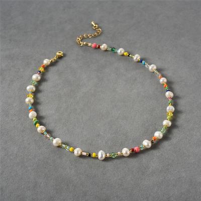 Japanese And Korean Bloggers Natural Pearl Necklace Women'S Color Handmade String Pearl Collarbone Chain Fashion Commuter Must Enter