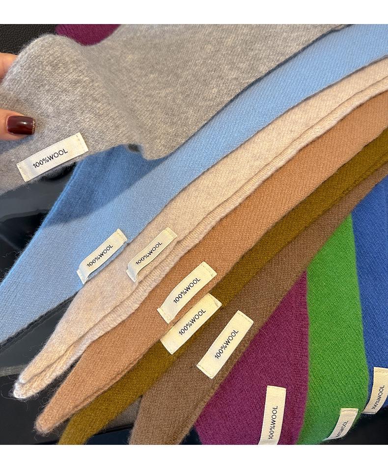 Women's High-End Versatile Triangle Shawl: 100% Australian Merino Wool - Warm, Casual, and Stylish