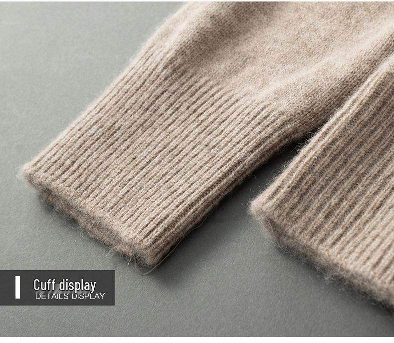 Men's Thickened Cashmere Sweater: Autumn/Winter Round Neck, Musical Note Design, Business Casual