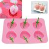 6 Cavity Strawberry Shaped Ice Mold DIY Silicone Ice Cube Tray Ice Cream Maker Lollipop Mold Ice Cube Mold