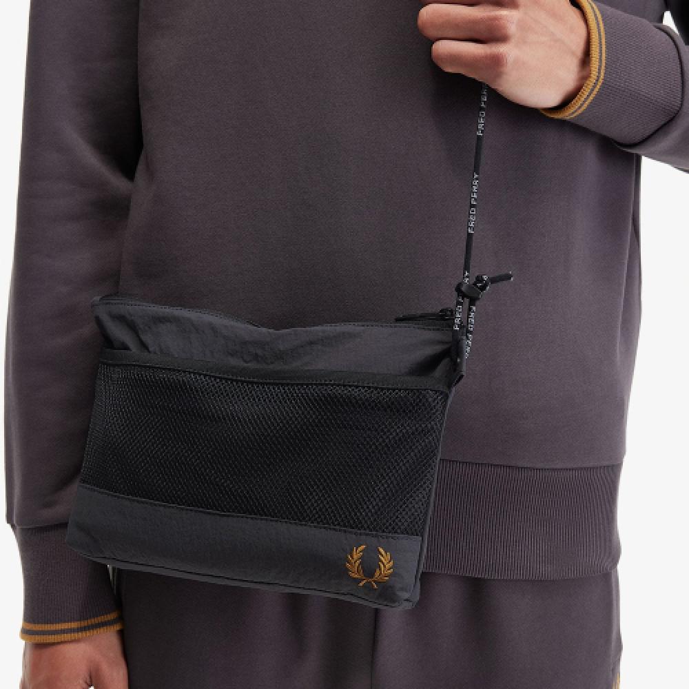 Fred Perry Crinkled Nylon Mesh Sacoche Bag  297  Cfpu2417287 297